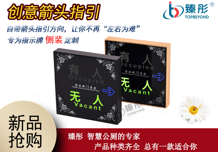 智慧公廁有人無(wú)人紅綠雙色高亮指示牌戶(hù)外廁所廁位狀態(tài)引導(dǎo)指示燈